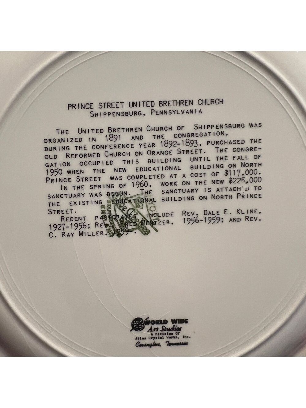 Commemorative Church Plate - Picture 3 of 4